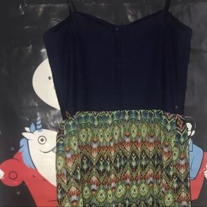 Zip up Navy blue and layering peacock dress size 7